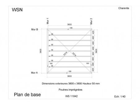 Abri en bois CHARENTE 16m² WS11842 par WSN