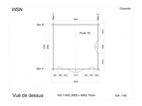 Abri en bois CHARENTE 16m² WS11842 par WSN