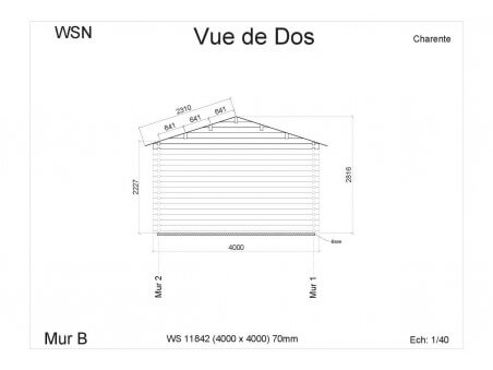 Abri en bois CHARENTE 16m² WS11842 par WSN