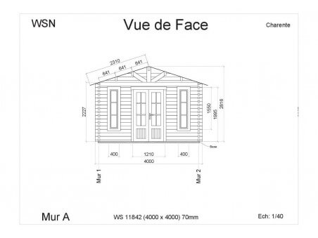 Abri en bois CHARENTE 16m² WS11842 par WSN