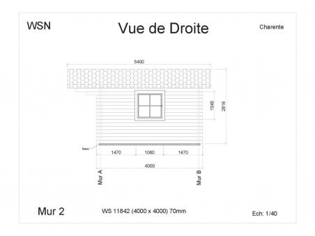 Abri en bois CHARENTE 16m² WS11842 par WSN