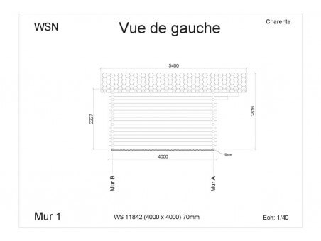 Abri en bois CHARENTE 16m² WS11842 par WSN