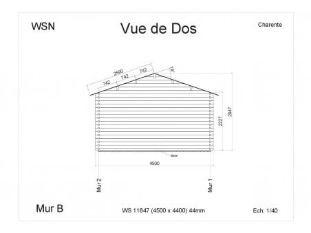 Abri en bois CHARENTE 19,80m² WS11847 par WSN