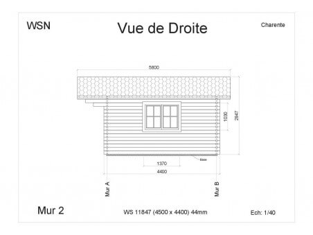 Abri en bois CHARENTE 19,80m² WS11847 par WSN