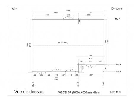 Chalet en bois DORDOGNE 45m2 WS721 par WSN