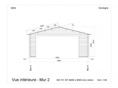 Chalet en bois DORDOGNE 45m2 WS721 par WSN