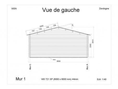 Chalet en bois DORDOGNE 45m2 WS721 par WSN