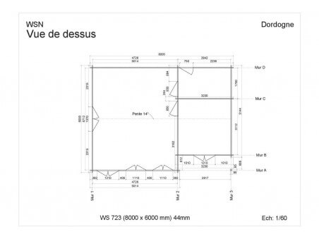 Chalet en bois DORDOGNE 45m2 WS723 par WSN