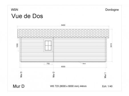 Chalet en bois DORDOGNE 45m2 WS723 par WSN