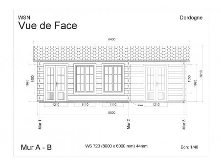 Chalet en bois DORDOGNE 45m2 WS723 par WSN