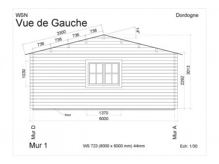 Chalet en bois DORDOGNE 45m2 WS723 par WSN