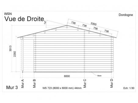 Chalet en bois DORDOGNE 45m2 WS723 par WSN