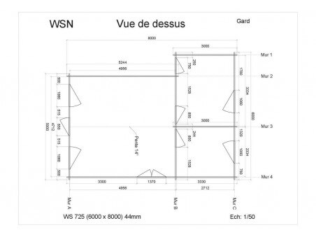 Chalet en bois GARD 48m2 WS725 par WSN