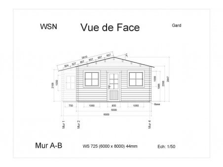 Chalet en bois GARD 48m2 WS725 par WSN