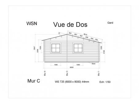 Chalet en bois GARD 48m2 WS725 par WSN