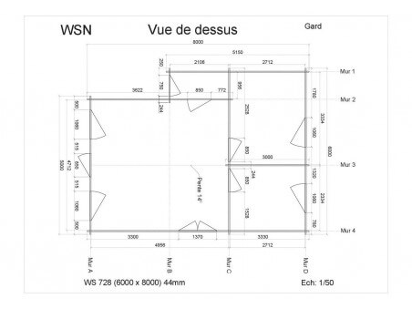 Chalet en bois GARD 48m2 WS728 par WSN