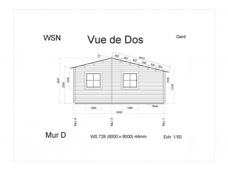 Chalet en bois GARD 48m2 WS728 par WSN