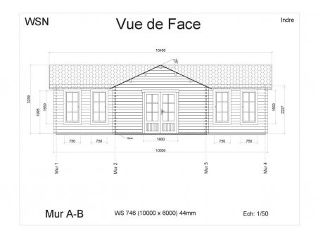 Chalet en bois Indre 55m2 WS746 par WSN