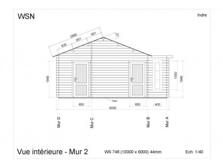 Chalet en bois Indre 55m2 WS746 par WSN