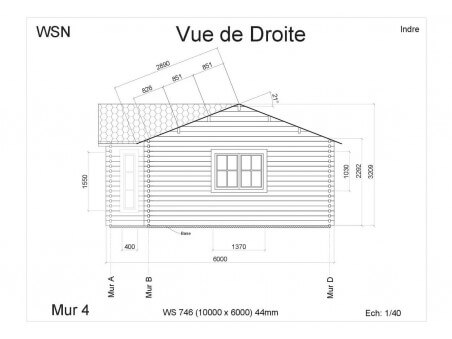 Chalet en bois Indre 55m2 WS746 par WSN