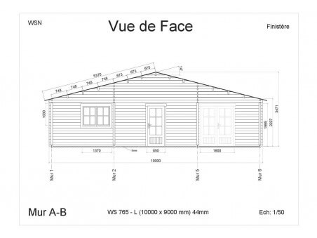 Chalet en bois Finistère 90m2 WS765-L par WSN