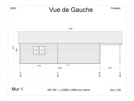 Chalet en bois Finistère 90m2 WS765-L par WSN