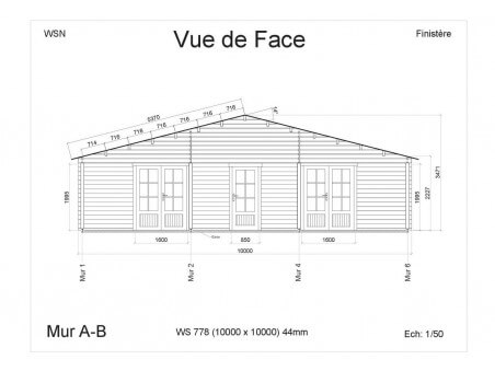 Bungalow en bois Finistère 100m2 WS778 par WSN