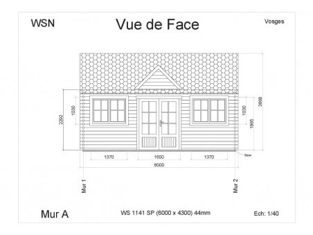 Bungalow en bois VOSGES 25,8m2 WS1141 par WSN