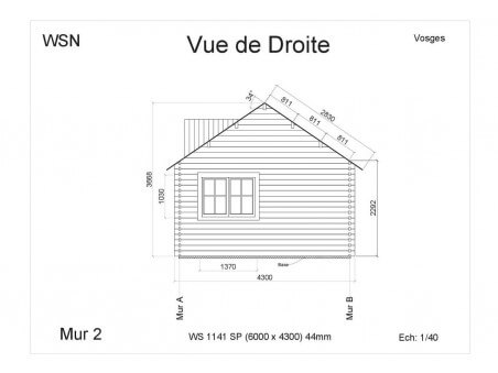 Bungalow en bois VOSGES 25,8m2 WS1141 par WSN