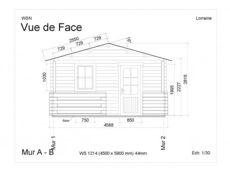 Abri en bois LORRAINE 19,80m² WS1214 par WSN