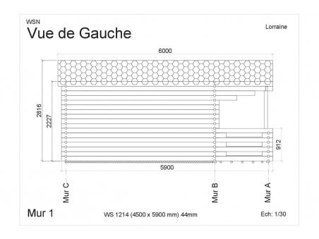 Abri en bois LORRAINE 19,80m² WS1214 par WSN