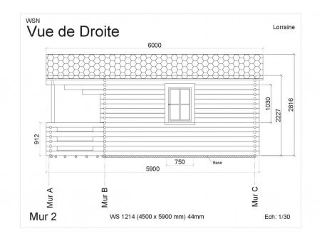 Abri en bois LORRAINE 19,80m² WS1214 par WSN