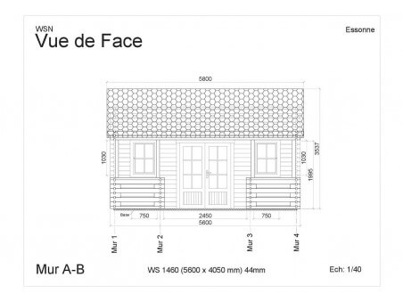 Chalet en bois ESSONNE 31m² WS1460 par WSN