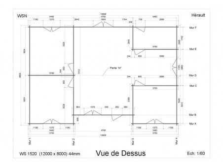 Chalet en bois Herault 96m2 WS1520 par WSN