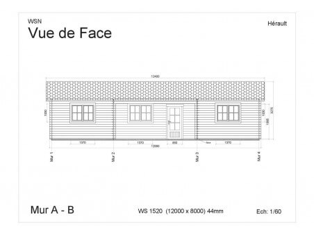 Chalet en bois Herault 96m2 WS1520 par WSN