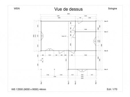 Chalet en bois SOLOGNE 72m2 WS12500 par WSN