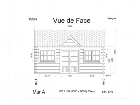 Bungalow en bois VOSGES 36m² WS1158 par WSN