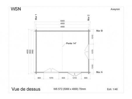 Bungalow en bois AVEYRON 20m2 WS572 par WSN