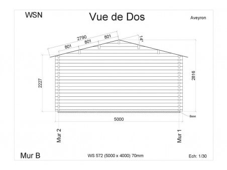 Bungalow en bois AVEYRON 20m2 WS572 par WSN