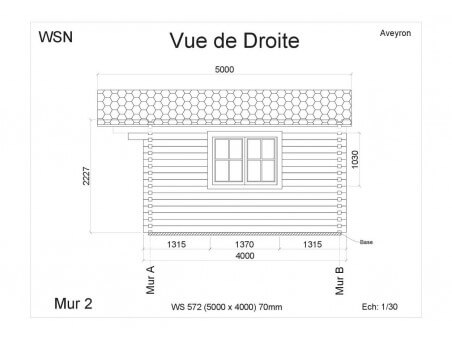 Bungalow en bois AVEYRON 20m2 WS572 par WSN