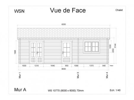 Chalet en bois VENDEE 48m2 WS10770 par WSN