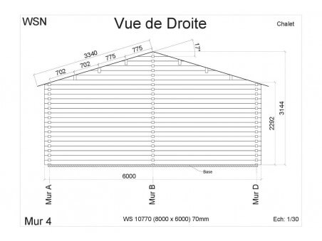 Chalet en bois VENDEE 48m2 WS10770 par WSN