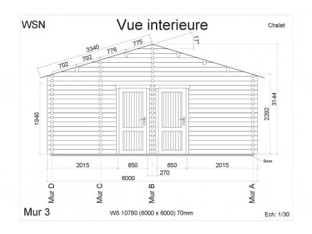 Chalet en bois VENDEE 48m2 WS10780 par WSN