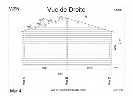 Chalet en bois VENDEE 48m2 WS10780 par WSN