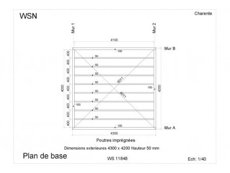 Abri en bois CHARENTE 19,8m2 WS11848 par WSN