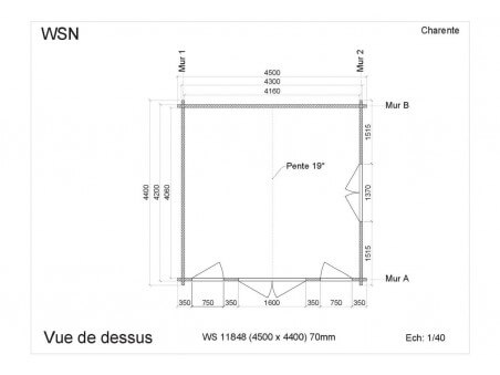 Abri en bois CHARENTE 19,8m2 WS11848 par WSN