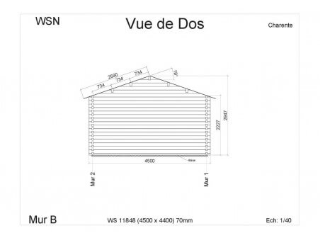 Abri en bois CHARENTE 19,8m2 WS11848 par WSN