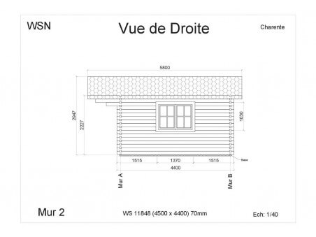 Abri en bois CHARENTE 19,8m2 WS11848 par WSN