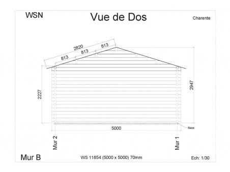 Bungalow en bois CHARENTE 25m2 WS11854 par WSN