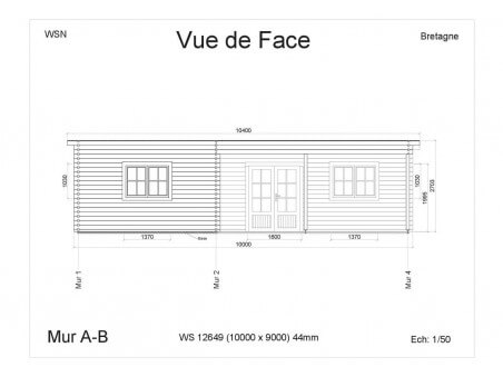 Chalet en bois Bretagne 90m2 WS12649 par WSN